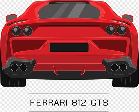 Tampilan Belakang Mobil Ferrari Gts Merah Png Pngwing