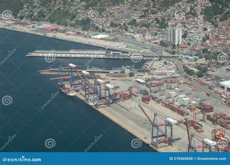 Commercial Port of La Guaira in Venezuela, Aerial View Stock Photo ...