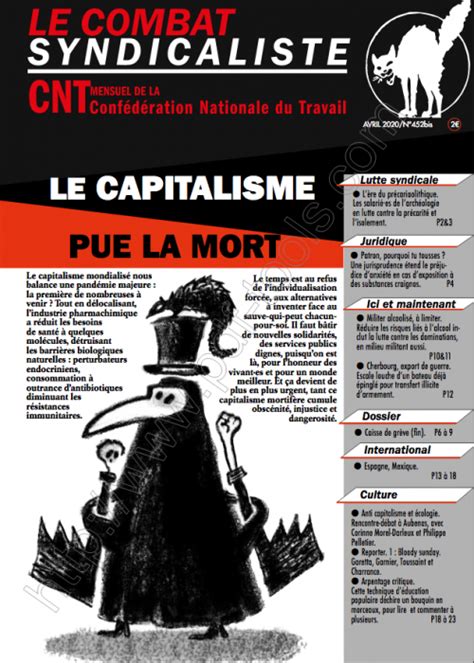 Le Combat Syndicaliste N452 Avril 2020 Le Capitalisme Pue La Mort