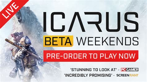 ICARUS ICARUS Beta Weekend 1 Live NOW Steam News