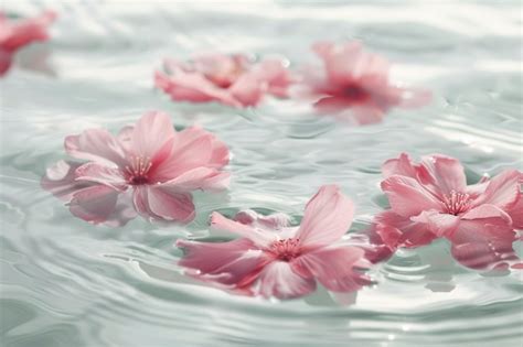 Premium Photo Pink Flowers Floating In Water