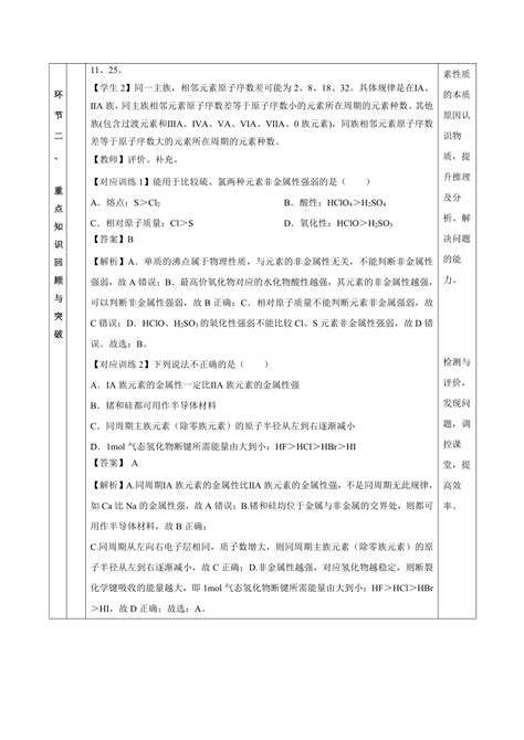 同周期、同主族元素性质的递变（教学设计） 高一化学（人教版2019必修第一册） 21世纪教育网 二一教育