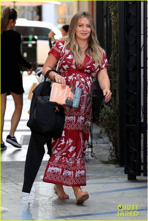 Hilary Duff Shows Off Her Major Baby Bump At The Salon Photo