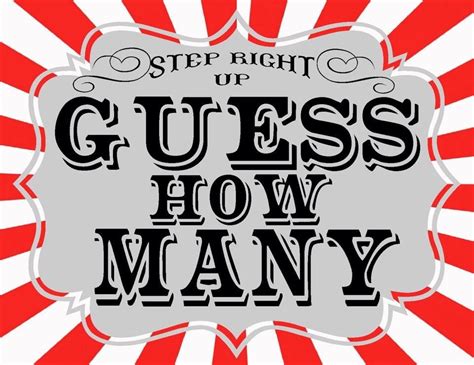 Guess How Many Carnival Printables Carnival Signs Circus Carnival Party