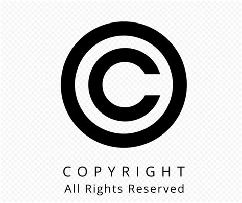 the copyright all rights reserved logo is shown in black and white ...