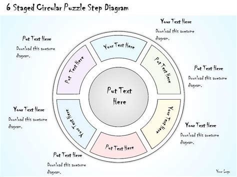 1814 Business Ppt Diagram 6 Staged Circular Puzzle Step Diagram