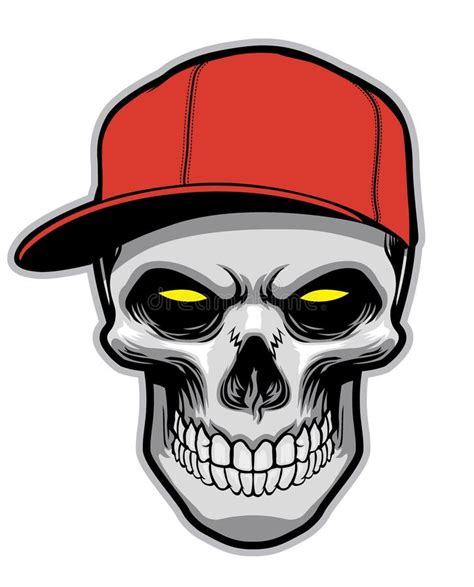 Skull Head Wearing A Hat Stock Vector Illustration Of Style 35934259