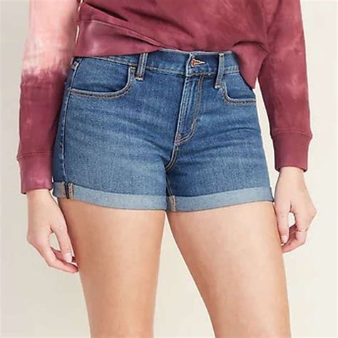 Old Navy Cuffed Jean Shorts Rankandstyle Shorts With Tights Old Navy Shorts Jean Shorts