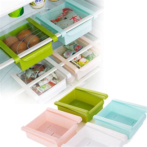 1 PCS 16x16x7cm Kitchen Fridge Freezer Space Saver Organizer Storage ...