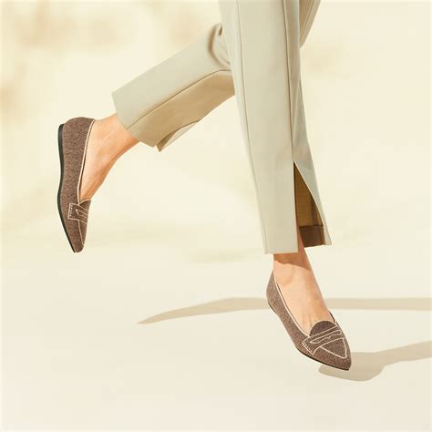 Adele Pointy Flats In Rich Grey Sustainable And Washable Shoes Vivaia