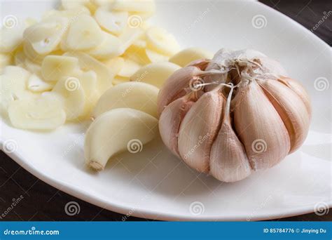 Garlic Sliced Garlic Dry Garlic Stock Photo Image Of Allium Food