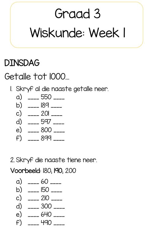 Graad 3 Kwartaal 3 Week 1 Wiskunde • Teacha