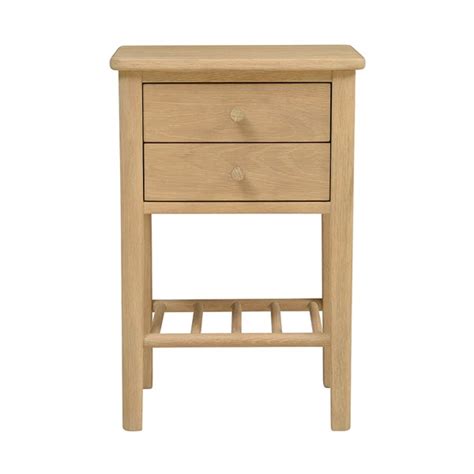 Berkeley Nordic Oak 2 Drawer Bedside Table The Cotswold Company