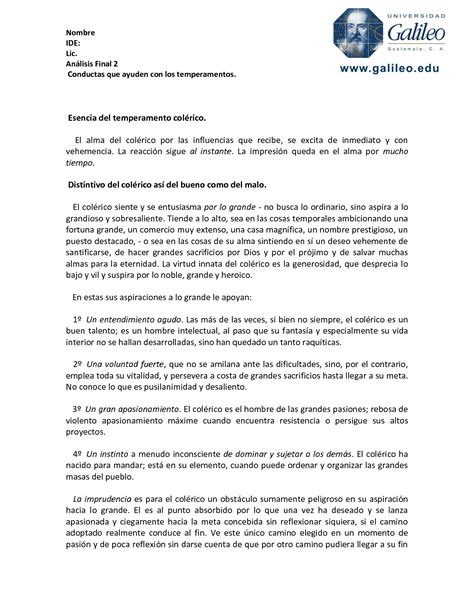 Solution 4 Temperamentos Colerico Melancolico Studypool