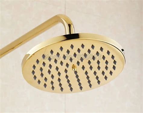 8 Inch Luxury Gold Color Brass Bathroom Round Rainfall Shower Head