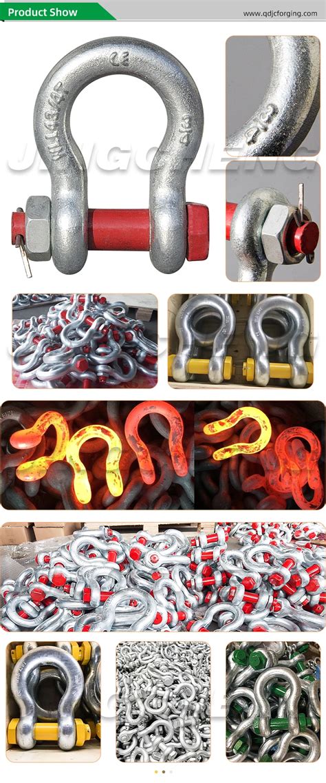 Stainless Steel Shackle Hot Dip Galvanized Drop Forged G2130 Lifting