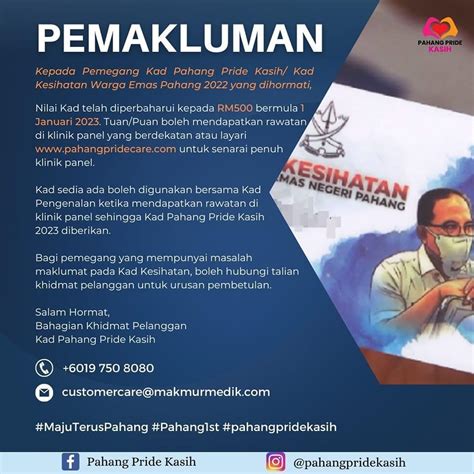 Kad Kesihatan Kasih Makmur Inisiatif Prihatin Kerajaan Negeri Pahang