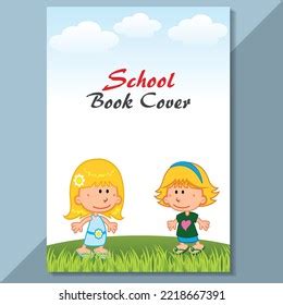 School Book Cover Design Cartoon Background Stock Vector (Royalty Free ...