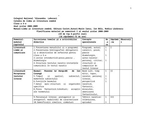 DOC Planificare Calendaristica Clasa A X A Doc DOKUMEN TIPS