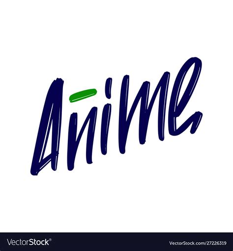 Anime hand drawn modern brush lettering logo text Vector Image