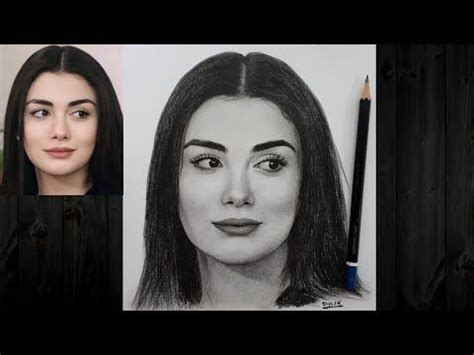 Realistic Drawing of a Girl ÖZGE YAĞIZ Realistik Portret chizish