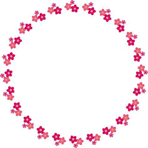 Pink Floral Circle Border Frame Png File Png Mart Porn Sex Picture