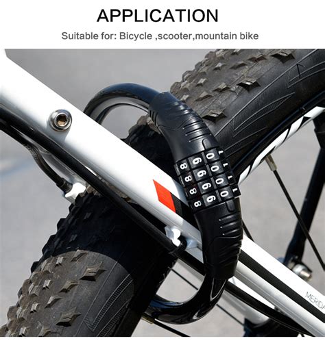 Xmm 804 Cycling Combination Lock Security Cable 80mm Pvc Coated Cable Steel 4 Digit Anti Theft