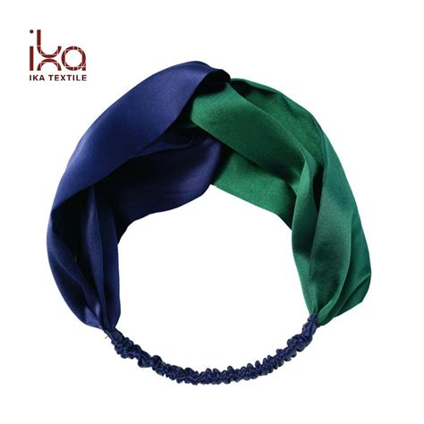 Women Criss Cross Silk Satin Headbands Solid Color Elastic Hairband