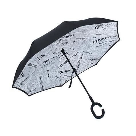 Parapluie Pliant Automatique Imprimé Inversé Double Anti Soleil UV Vent