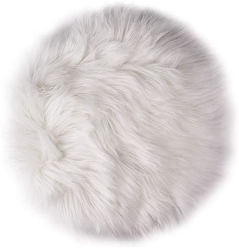 Sansheng 12inches Mini Pile Round Faux Sheepskin Fur Area Rug Size Fit