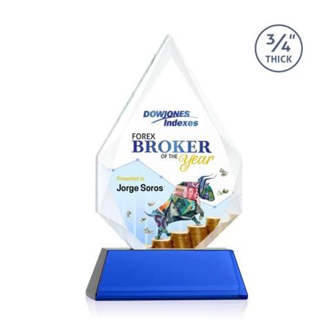 Archer Full Color On Helton Blue Polygon Crystal Trophy Trophy