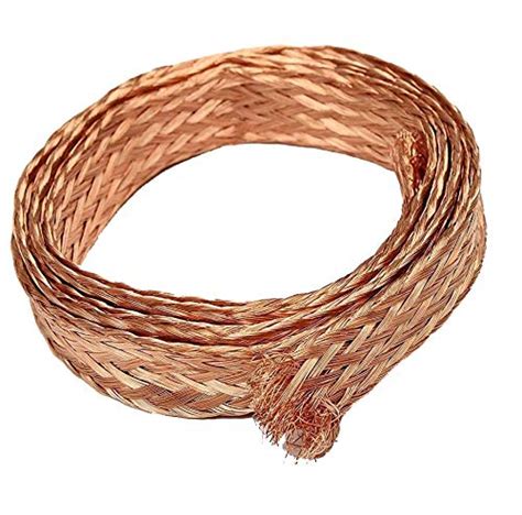 20ft 6mm Flat Copper Braid Cable Bare Copper Braid Wire