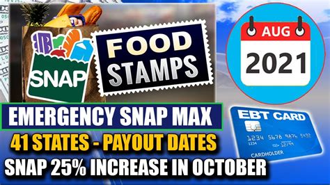 New Snap Food Stamps Max Benefits August Payout Dates States