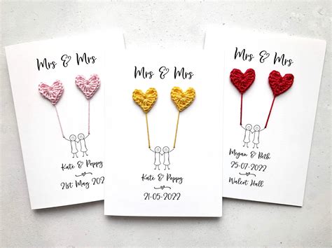 Mrs And Mrs Card Same Sex Wedding Card Personalised Etsy Uk