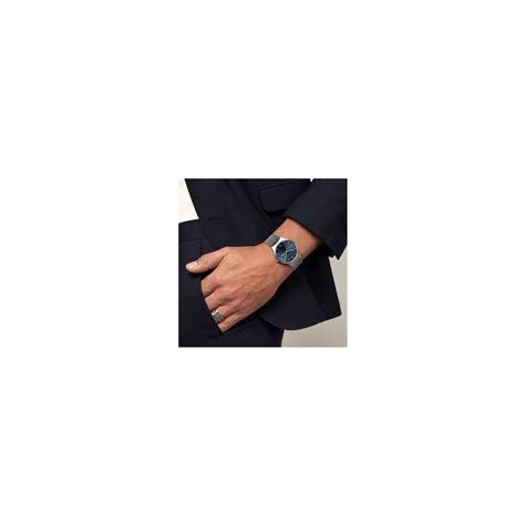 Reloj Bering Classic Hombre Plateado Y Azul Anal Gico Dd