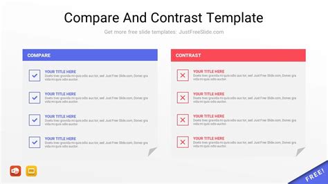 Free Compare And Contrast Powerpoint Template Slides Just Free Slide