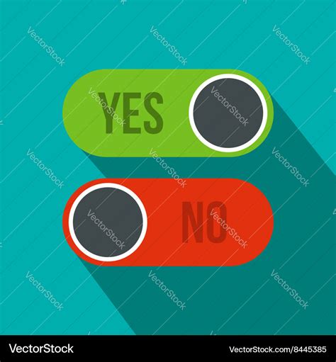 Yes and No button icon flat style Royalty Free Vector Image