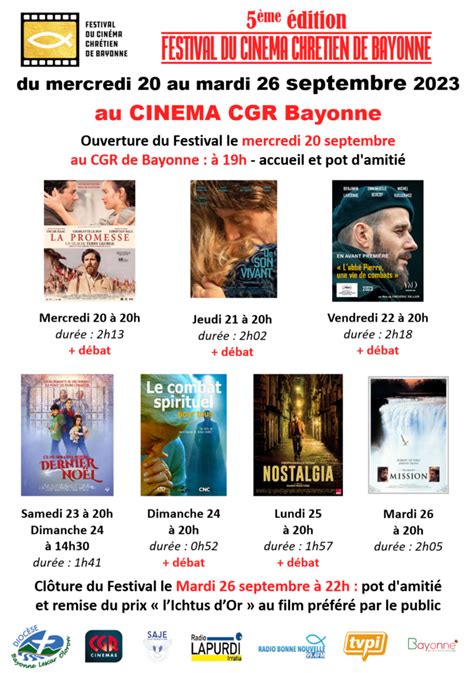 Le Festival du Cinéma Chrétien de Bayonne revient Diocese 64