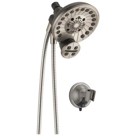 Peerless Sidekick Brushed Nickel 5 Spray Dual Shower Head In The Shower Heads Department At