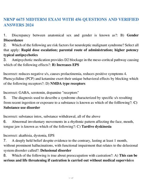 Nrnp Midterm Exam With Questions And Verified Answers