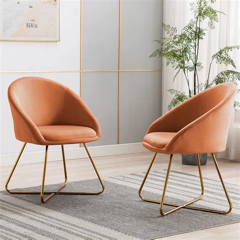 Artechworks Modern Velvet Dinning Chair With Golden Legs