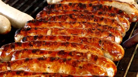 German Street Food In Berlin Grilled Sausages Bratwurst From