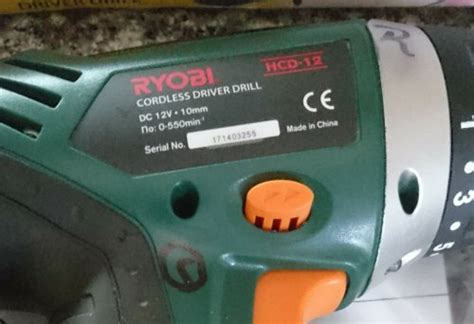 Drills Re Listed Ryobi 12v Cordless Driver Drill Hcd 12 Display