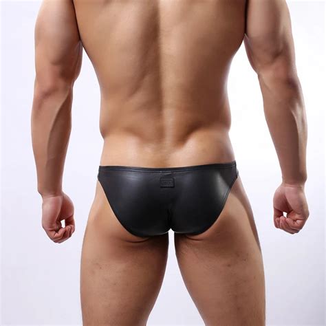 C3 Brand Men Sexy Leather Briefs Bikini Underwear Shorts Exotic Brief