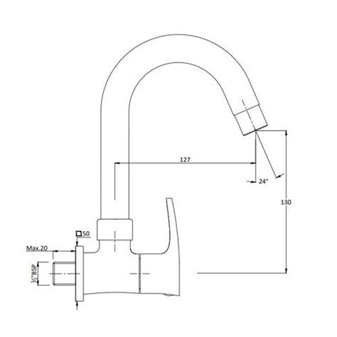 Hindware Avior Sink Cock With Swivel Spout Wall Mounted Wholesale