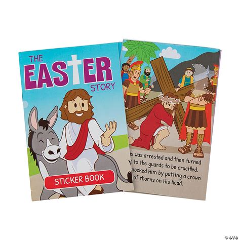 Bulk 48 Pc Religious Easter Story Sticker Books Oriental Trading