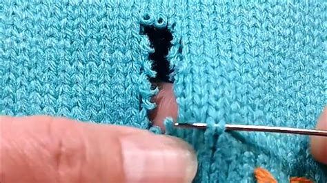 How To Perfectly Repair A Hole In A Knitted Sweater With 9 Broken Yarns