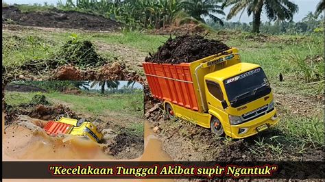 Mobil Truck Canter Muatan Pupuk Sawit Terguling Supir Ngatuk Youtube