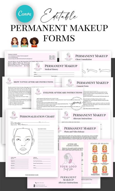 Editable Permanent Makeup Consent And Client Consultation Form Template