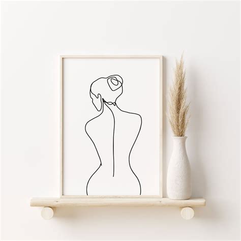 Naked Woman Line Art Boho Chic Wall Art Printable Abstract Art Print Minimalist Art Line Art
